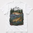 thumbnail image 3 of Retro Trout Fishing T-Shirt, Mountain River Fish Graphic Tee, Unisex Classic Fit, 3 of 9
