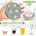thumbnail image 3 of Haosy Set of 6 Drink Woven Coaster with Holder Heat Resistant Non-Slip Bar Coasters 4 Inches Lovely Hamster and Flower, 3 of 7