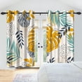 thumbnail image 2 of Modern Tropical Jungle Curtains For Kids Bedroom, Multicolor Leaves And Leaf Pattern Drapes, Light Blocking Window Curtains With Grommets 26"W x 63"L (Pack of 2), 2 of 6