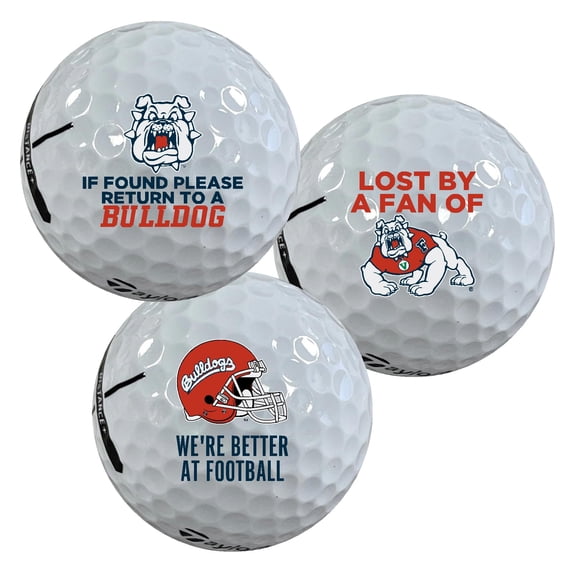 Fresno State University Bulldogs Edition Funny Officially Licensed NCAA Taylormade Distance  Golf Balls 12-Pack (Dozen)