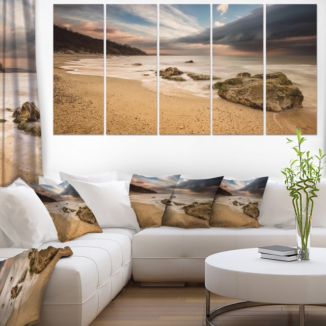 Exotic Seashore with White Waves