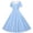 Blue, variant on 5-14Y Girls Retro Hepburn Style A-Line Dress, Peter Pan Collar Short Sleeve Button Front Dress, Perfect for Dance Recitals White 13 Years