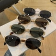 thumbnail image 1 of Gafas de sol ovaladas para mujer, de metal, para fotografía callejera, estilo retro, 1 of 2