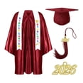 thumbnail image 1 of Odeerbi 1-10 Años Niños Niñas Vestido de Graduación Conjunto Color Sólido Vestido de Manga Larga Con Estoro, Gorra Y Bornilla Traje de 3 Piezas, 1 of 5