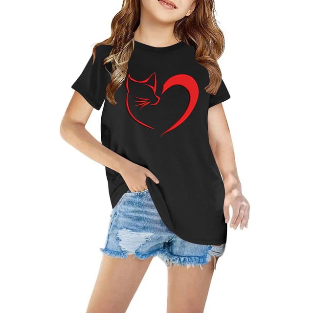 RXIRUCGD T-shirt Imprimé Halloween pour Enfants Garçons Filles Mode Mignon Col Rond Manches Courtes (Noir, Taille : 4 Ans)