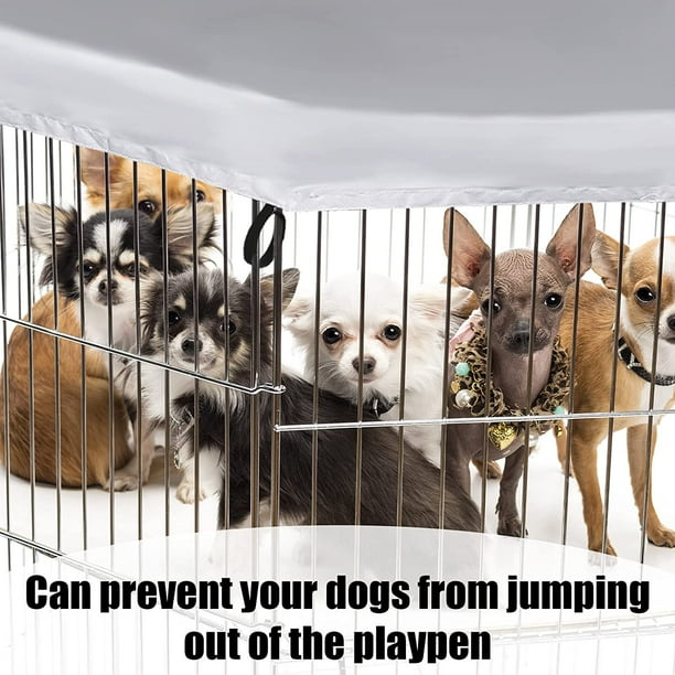 Double Side Dog Playpen Cover Top Shade Kennel Cover Dog Crate Cover Sunproof and Rainproof for Outdoor and Indoor Pet Exercise Pen Fits All 24 Inch Wide 8 Panels Pet Exercise Pen