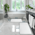 thumbnail image 2 of ComfiTime 2 Piece Bathroom Rugs Set – Thick Memory Foam, Non-Slip Bath Mat, Soft Plush Velvet Top, Ultra Absorbent, Small, Large & Long Rugs for Bathroom Floor, White, 20*32 & 22*42, 2 of 12
