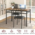 thumbnail image 3 of Aoile 5 Piece Kitchen Table Set w/4 Upholstered Chairs for Small Space, Apartment, Dining Room, Rustic Brown, 3 of 9
