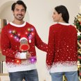 thumbnail image 6 of Ugly Christmas Sweater for Women Men,Light Up Christmas Sweater,Funny Reindeer Red Unisex Xmas Ugly Sweaters for Couples, 6 of 7