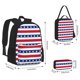 thumbnail image 2 of Fotbe American Patriotic Stars And Stripes Set Escolar 3 en 1 para Niños - Mochila Duradera con Lonchera Aislante y Estuche para Lápices - Mochila Escolar para Niños y Niñas, 2 of 7
