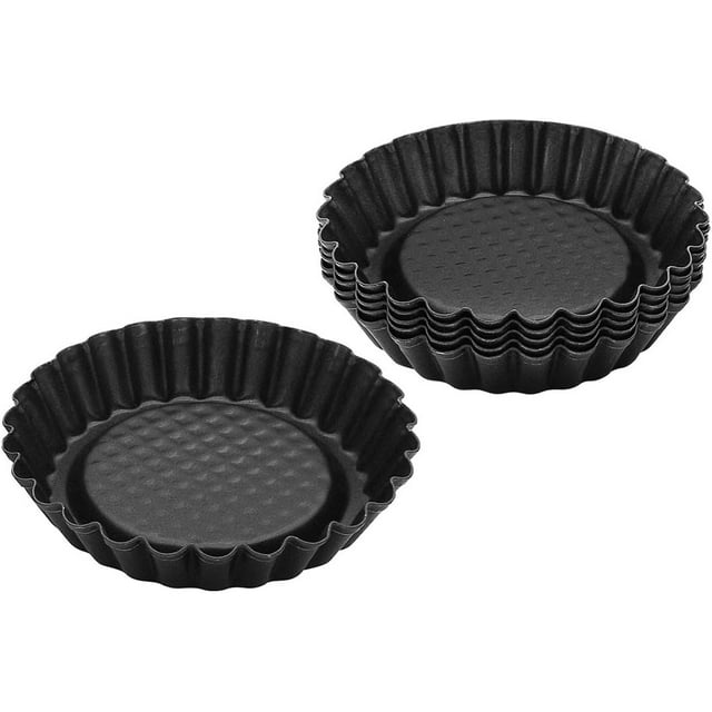 Zenker Non-Stick Carbon Steel Mini Tart Pans, 4-Inch Diameter, Set of 6