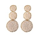 thumbnail image 2 of enjoywould 1 Paire Femmes Boucles d'Oreilles Bon Travail Durable Portable Léger Inoxydable Contraste Couleur Ronde Forme Perles Symétriques Bijoux Femmes, 2 of 5