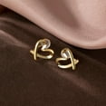 thumbnail image 6 of Solid 925 Sterling Silver Love Heart Clip On Earrings Ear Cuffs for Women Teens Heart Wrap Earrings No Piercing, 6 of 16