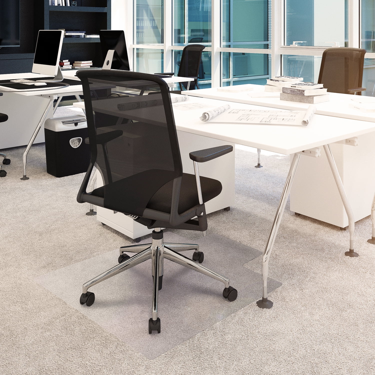 Advantagemat® Vinyl Lipped Chair Mat for Carpets up to 3/8" - 36" x 48"