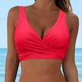 thumbnail image 2 of Siilsaa Womens Bikini Top Women's Cut Out Tie Knot Halter Swimwear Bikini Top Watermelon Red,M, 2 of 7