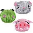 thumbnail image 1 of 3 piezas Gorro de baño reutilizable impermeable Gorros de ducha divertidos para niños con dibujos animados de animales, 1 of 5