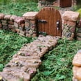 thumbnail image 5 of Miniature Stone Pillar Wood Gate Fairy Garden Door Ornament Dollhouse Accessory, 5 of 5