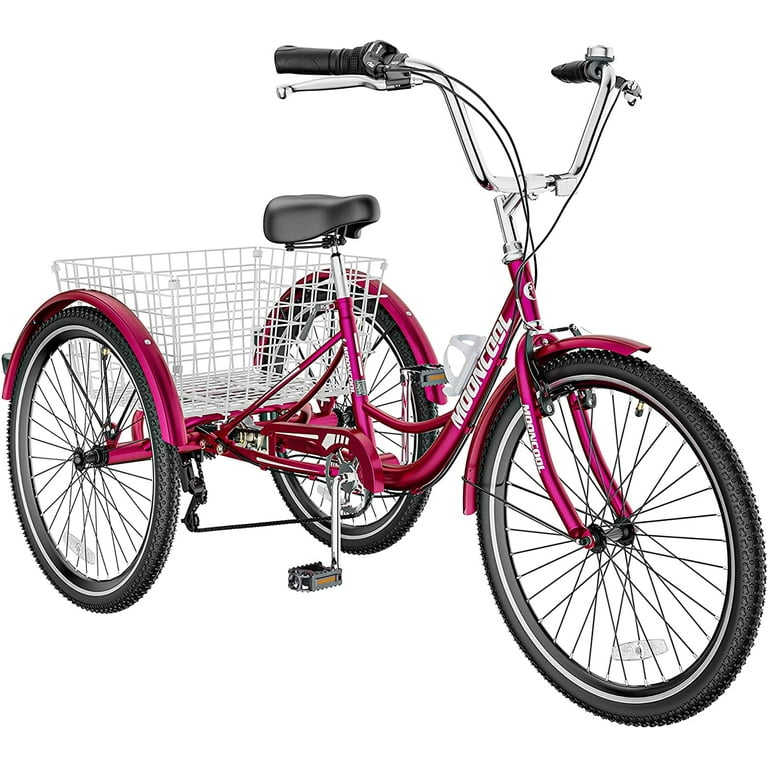 MOONCOOL Adult Tricycle 7 Speed Three Wheel Bikes for Seniors