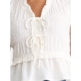 thumbnail image 4 of Time and Tru Women's Textured Tie Front Top, Sizes XS-XXXL, 4 of 5
