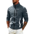 thumbnail image 6 of Wrtxtat Men's UPF 50+ Sun Protection Gym Jacket Lightweight Stand Collar Full Zip Hooded Athletic Jackets Long Sleeve Track Running Jackets Gray XL, 6 of 10