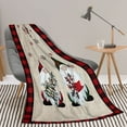 thumbnail image 4 of Christmas Throw Blanket Red Black Plaid Gnome Christmas Blanket, Flannel Fuzzy Cozy Soft Warm Bed Throw Blanket for Living Room, Couch, Bedroom, 4 of 7