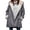 Grey, variant on BAETEUY Women's Winter Coat, Hooded, Thick Fleece Lined, Solid Color, Mid-Length, Long Sleeves, Single-Breasted, Small Horn Buttons, Thermal Overcoat, Warm and Stylish