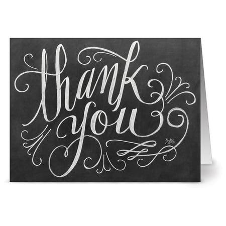 - 72 Note Cards - Handlettered Thank You - Blank Cards - Kraft Envelopes Included