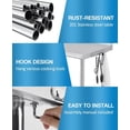 thumbnail image 3 of 60x24 In Heavy Duty Stainless Steel Work Table with Backsplash Adjustable Undershelf and Hook Commercial Prep Table for Kitchen Garage Restaurant, 3 of 9