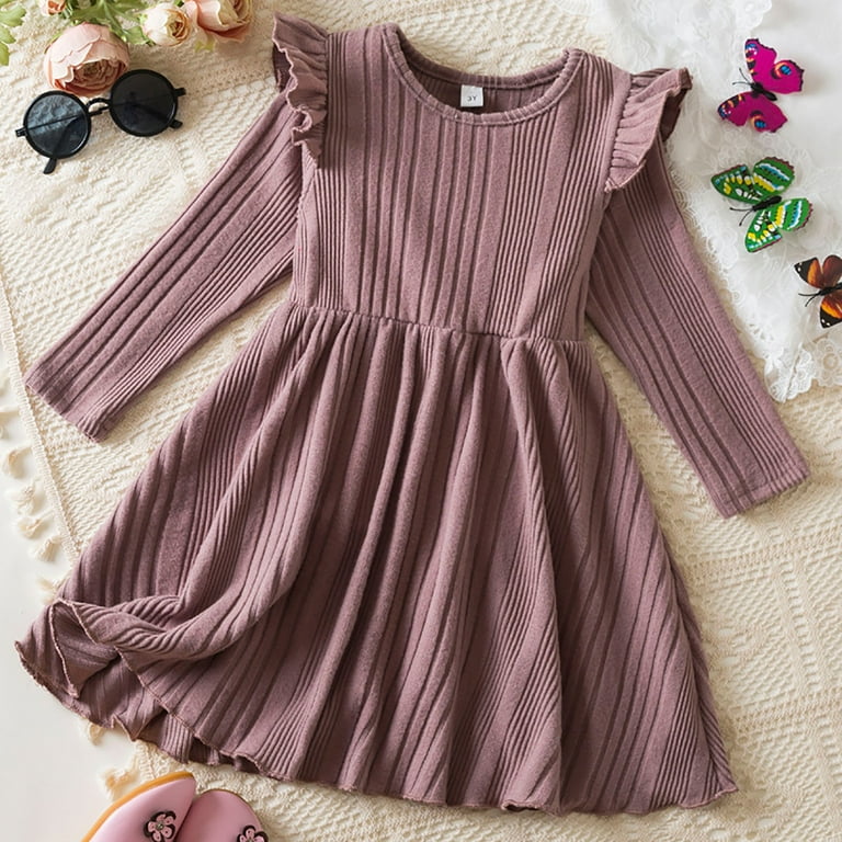 long sleeve 4t dresses Amazon.com: Toddler Girl Fall Winter Dress Baby Fall Knitted Long Sleeve Casual Daisy Dresses for Girls 6M-4T Clothes (Light Brown, 6-12 Months): Clothing, Shoes & Jewelry