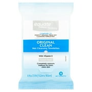 Equate Beauty Original Clean Wet Cleansing Towelettes Travel Pack, 15