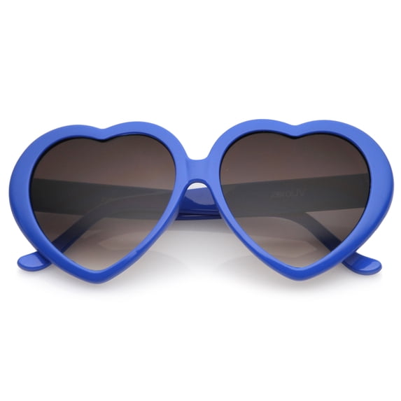 sunglassLA - Women's Oversize Neutral-Colored Lens Heart Shaped Sunglasses 55mm - 55mm