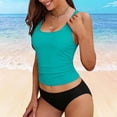 thumbnail image 4 of BOOMNY Womens Leakproof Tankini Sets 2 Peice Menstrual Swimsuit For Women Solid Color Swimwear Lightweight Low Rise Cozy Soft Bathing Suits, 4 of 7