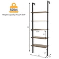 thumbnail image 4 of Demi Bonn 5-Tier Wood Look Ladder Shelf with Metal Frame for Home, Multipurpose Open Bookshelf, Black, 4 of 8