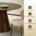 thumbnail image 5 of LeisureMod 47" Round Dining Table Ash Wood Veneer with Four-Slice Design and Tapered Column Pedestal Base Seats 4 Person for Dining Room and Kitchen Fynix Collection in Walnut, 5 of 12