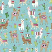 JAM Paper Industrial Bulk Wrapping Paper, 1/Pack, Dolly Llama Gift Wrap, 834 Sq Ft (1/2 Ream)