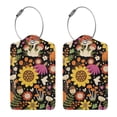 thumbnail image 3 of Disketp 2 Pcs Luggage Tag For Suitcase,Sunflowers Mushrooms Leather Baggage Tag With Stainless Steel Loop Privacy Cover For Women Men Girls, 3 of 5