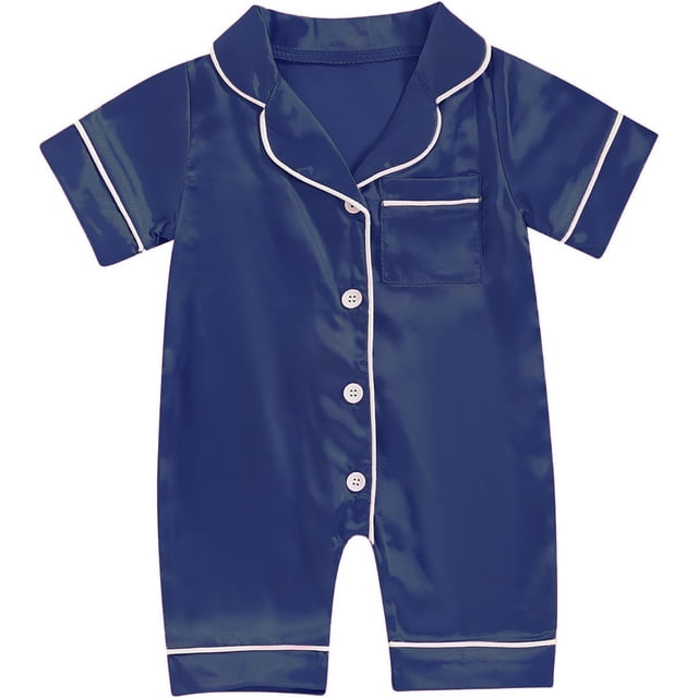 YUNAFFT Pyjama Barboteuse d'Été pour Enfants à Manches Courtes Unisexe Compatible avec la Climatisation Tenue d'Intérieur Décontractée Confortable