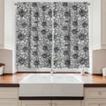 thumbnail image 2 of Ambesonne Black and White Kitchen Curtains, Dahlia Botany, 55"x39", Black White, 2 of 3