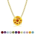 thumbnail image 1 of JeenMata Hermoso Collar con Colgante Solitario con Piedra Natal de Noviembre de Corte Redondo de 1 Quilate, Citrino, Chapado en Oro Amarillo de 18 Quilates, Mujer, Adulto, 1 of 6