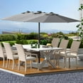 thumbnail image 1 of Patio Umbrella – Large 13FT Double-Sided Rectangular Sun Shade – Heavy Duty, Fade Resistant & UV Protection Canopy – Easy Crank Lift, Ventilated – for Backyard, Garden, Pool & Deck – gray, 1 of 7
