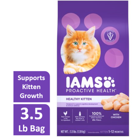 Iams Proactive Health Healthy Kitten with Chicken Dry Cat Food, 3.5