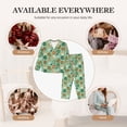 thumbnail image 6 of KLL Christmas Donuts Print Women's Long Sleeve Pajamas with Pants Sleepwear Loungewear 2 Set-Medium, 6 of 7