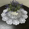thumbnail image 5 of 13.7 Inch 100% Cotton Handmade Lace Crochet Round Placemats Doily Doilies, 5 of 6