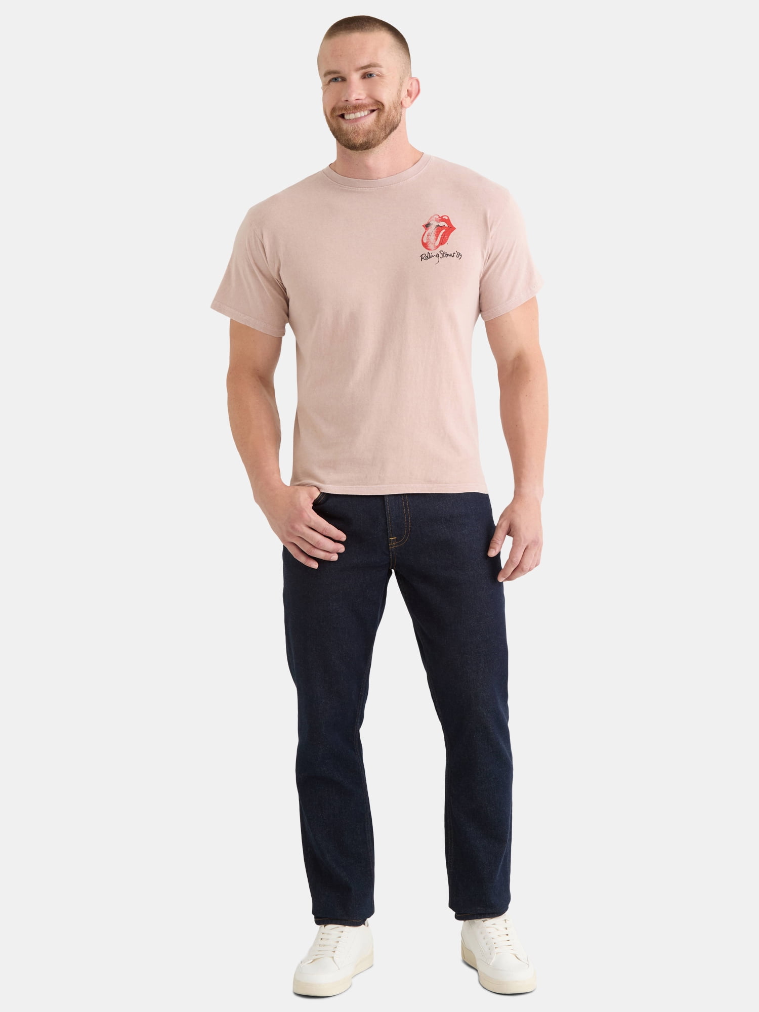 Rolling Stones Men's and Big Men's Front Back Graphic Cotton Band Tee with Short Sleeves, Sizes S-3XL
