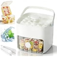 thumbnail image 2 of Handled Press-Type Ice Cube Tray, 48 Cube Ice Maker with Easy Press Lid, Quick Release Easy Demolding for Freezer, Built-In Storage Container, 2 of 9