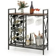 thumbnail image 1 of Costway 21 Bottle Wine Rack Freestanding Floor Wine Bottle Organizer with Storage Shelf, 1 of 10
