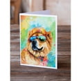 thumbnail image 2 of Chow Chow Hippie Dawg Greeting Cards Pack of 8 7 in x 5 in, 2 of 3