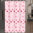 thumbnail image 2 of Valentine''s Day Shower Curtain Pink Diamond Heart Romantic Love Valentine Theme Bathroom Shower Curtain Waterproof Washable Fabric Bath Curtain with Hooks 36X72 Inch, 2 of 6