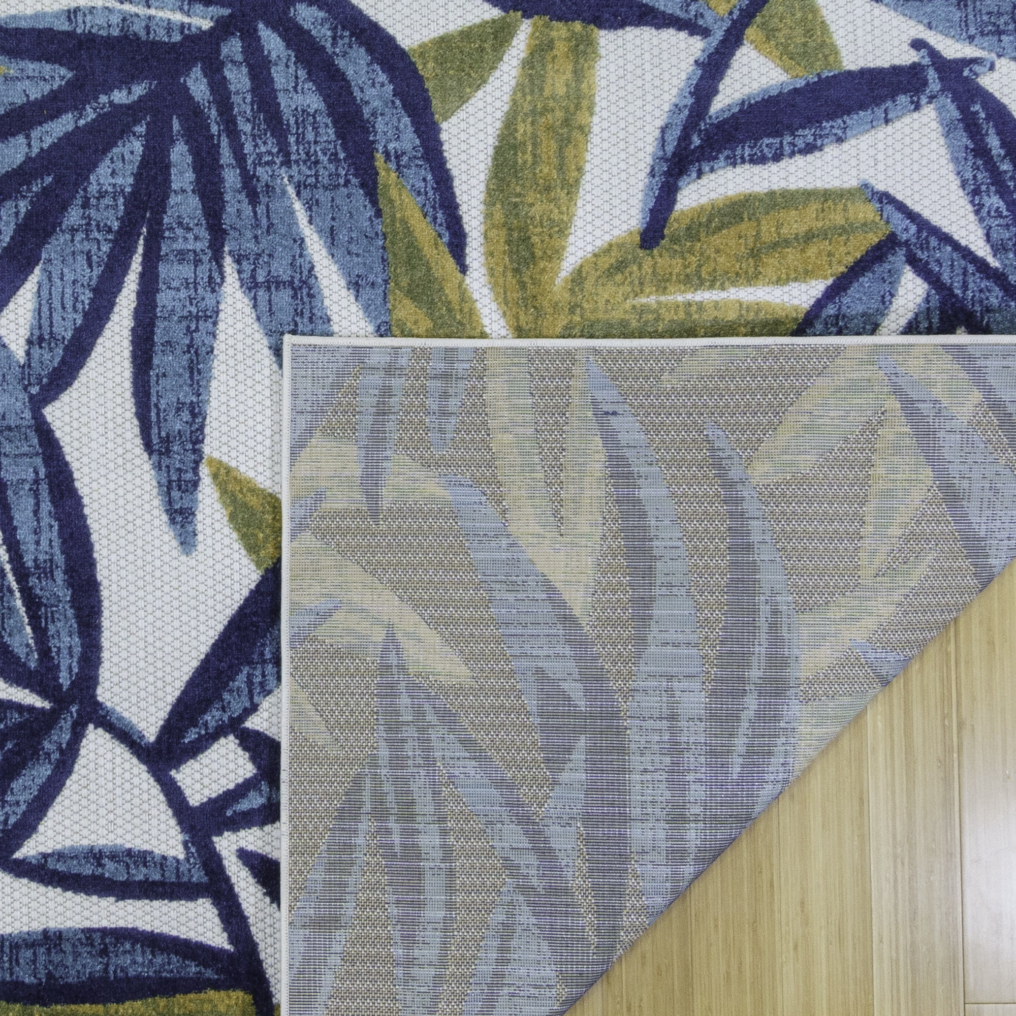 Kalari Isla Indoor/ Outdoor Polypropylene Blue Flat Weave Area Rug, 9x13