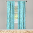 thumbnail image 2 of Ambesonne Yellow and Blue 4-Panel Curtains, Chamomiles Dots, 56"x63", Yellow White and Blue, 2 of 4